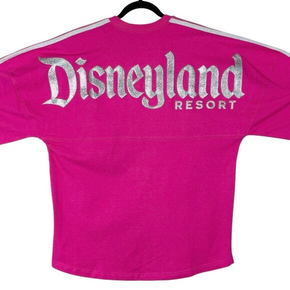 Disney Spirit Jersey NWT Disneyland Imagination Pink Adult Sz M Glitter Glam - Picture 1 of 11